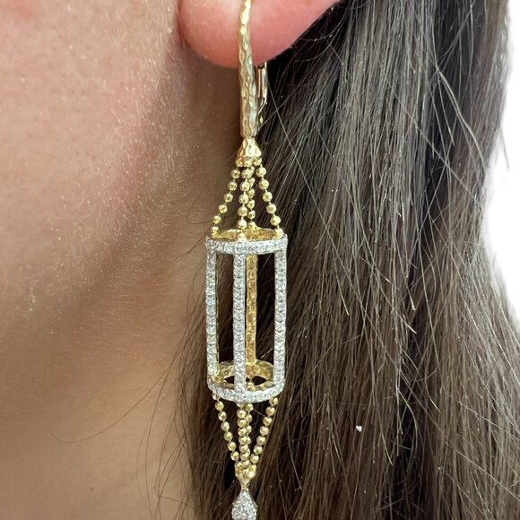 Phillips House 14KT Yellow Gold Apogee 0.80ctw Diamond Cage Earrings